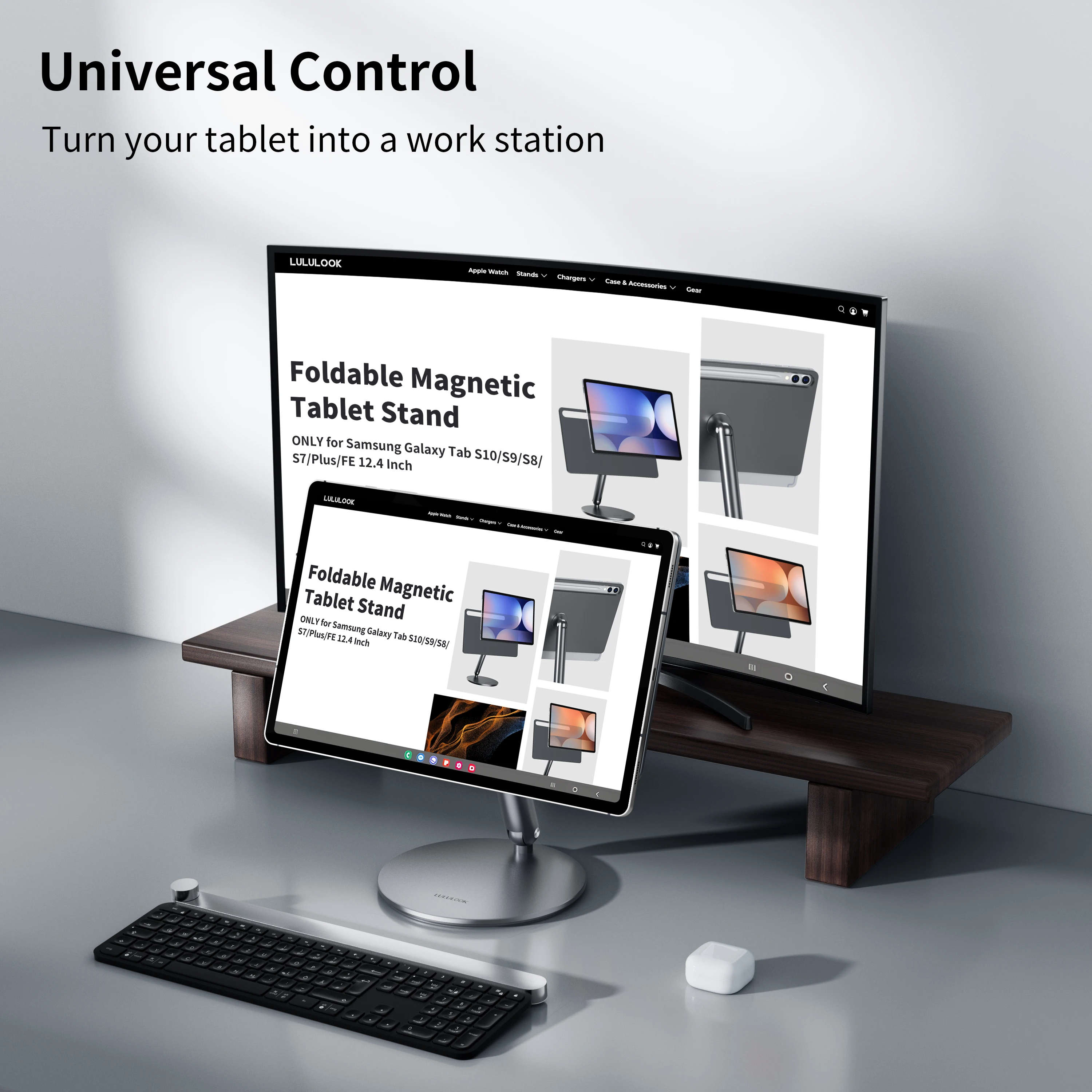 LULULOOK 360° Magnetic Tablet Stand for Samsung Galaxy Tab S11