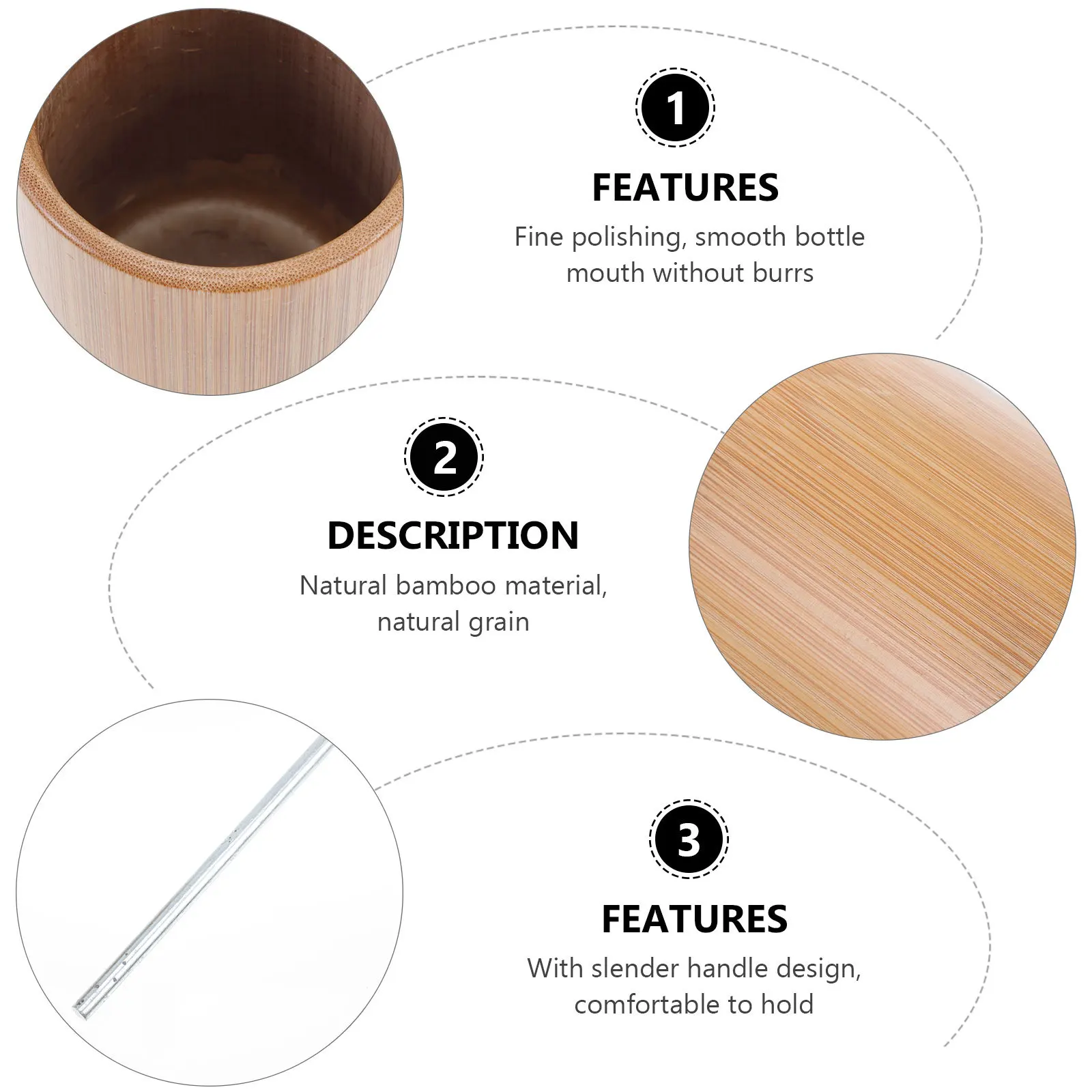 

3 шт. прочные бамбуковые чашки, легкие компактные чашки для облегчения боли в мышцах, кровообращение, коричневые бамбуковые чашки