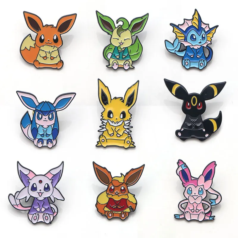 Anime Games Sylveon Pikachu Enamel Pins Collect Kawaii Pokemon Spirit Metal Cartoon Brooch Backpack Hat Bag Collar Lapel Badges