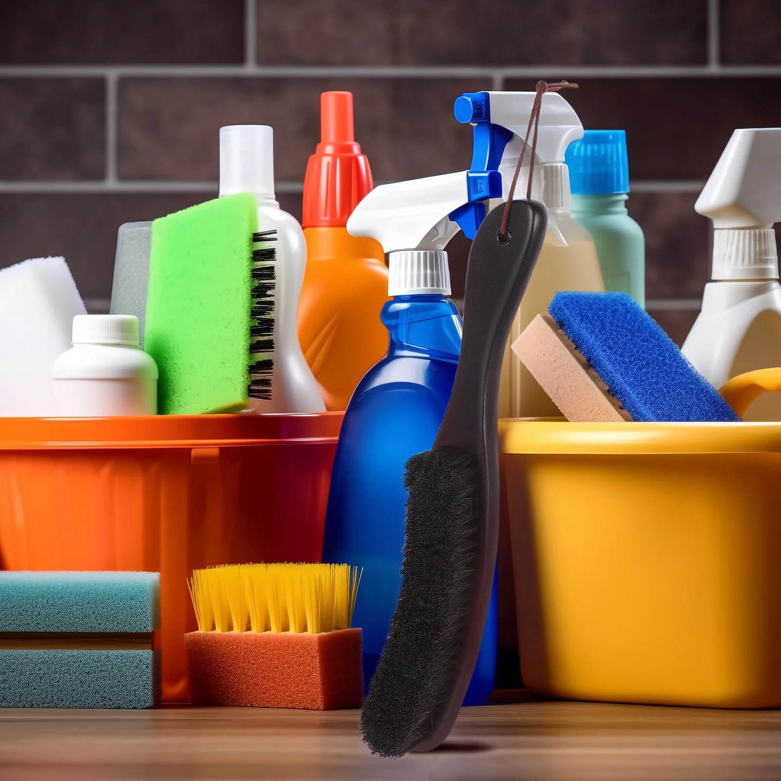 

Horsehair Dust Brush Wooden Handle Multi-Use Cleaning Tool For Home Office Car Clothes Shoes Scrub Broom Handheld Static Lint