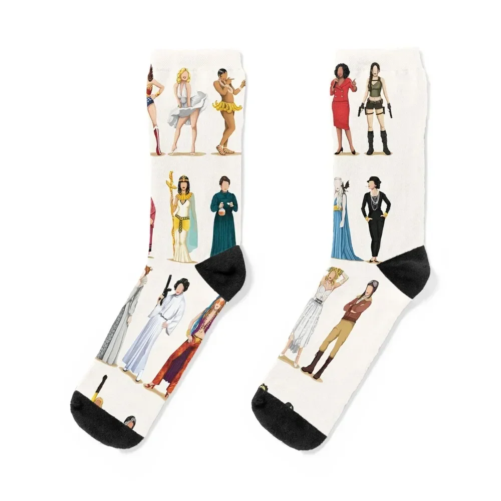 

Who Run The World Socks basketball cartoon heated man Women Socks Men's