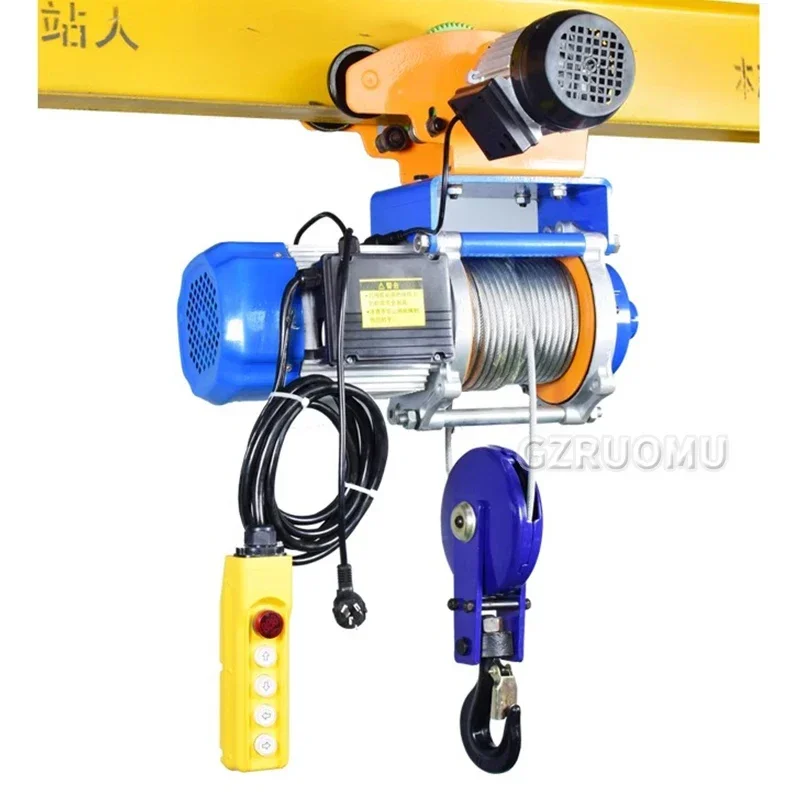 1.5T/1.2T Electric Hoist Crane Portable Lifter Overhead Garage Winch With Wired/Wireless Remote Control for Car Garage Boat