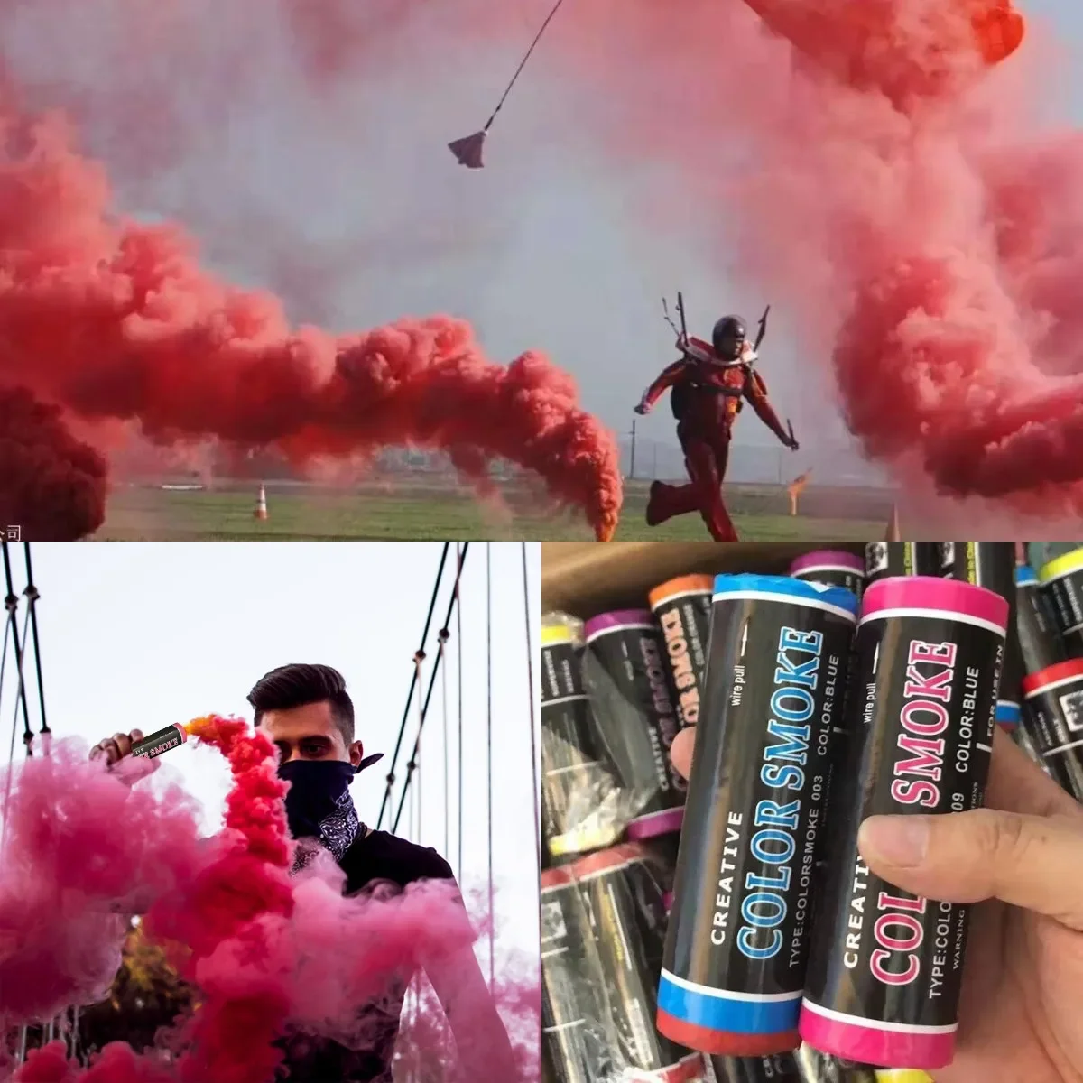 New Color Effect Hand Holding Smoke Bomb Car Photography Toy Wedding Halloween Smoke Stick Football Game Atmosphere Spray Color