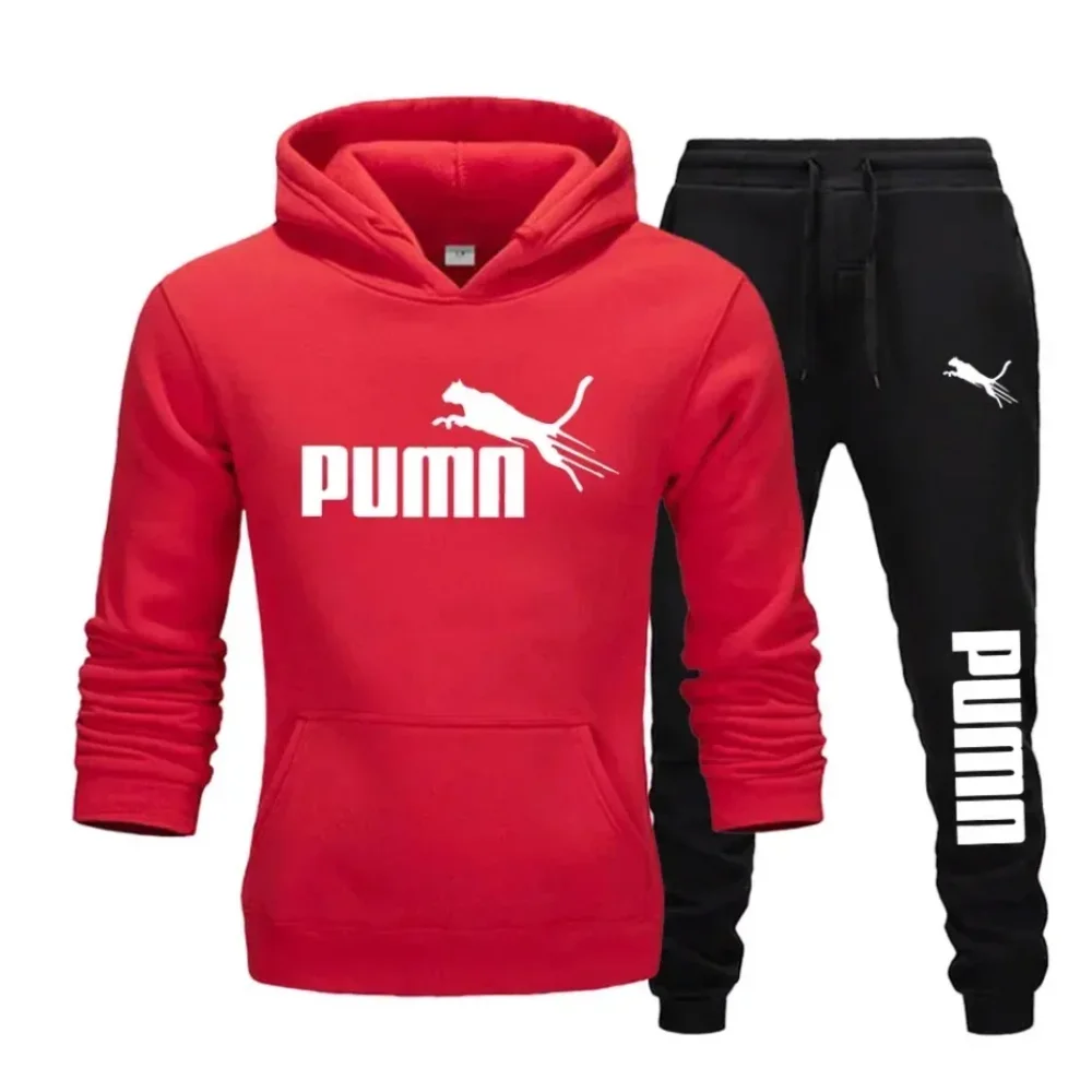

A New Autumn and Winter Men's Pullover Hoodie and Long Pants 2-piece Set of Fashionable and Trendy Fitness Jogging Casual Sports