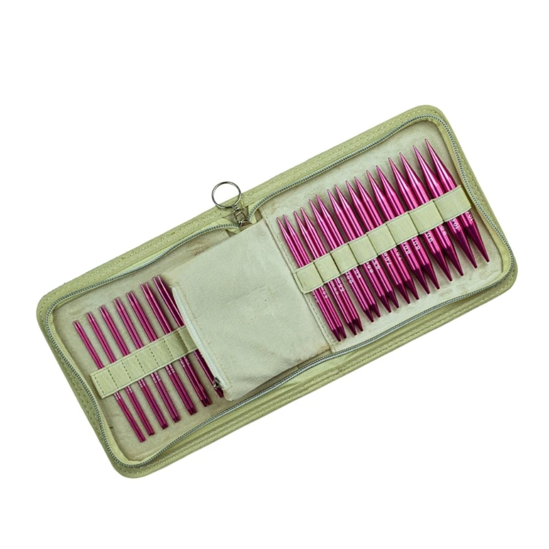 18 Paar Rundstricknadeln mit Aluminium-Finish, 3 x – Detail 1