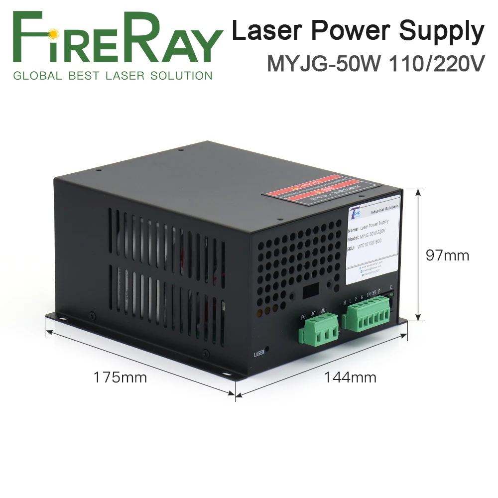 FireRay MYJG-50W CO2 лазерный блок питания 50 Вт для CO2 Лазерная лампа