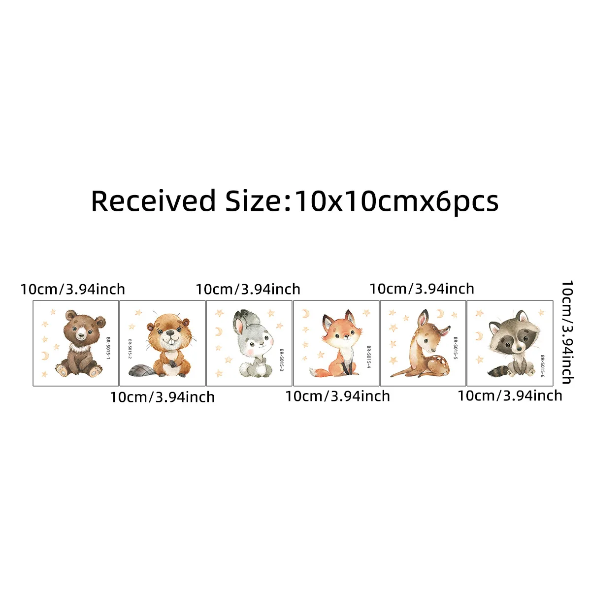 6Sheets/Set INS Cartoon Bear Rabbit Fox Switch Stickers Art Home Decorations Wall Decals For Living Room Kids Room Wall Decor