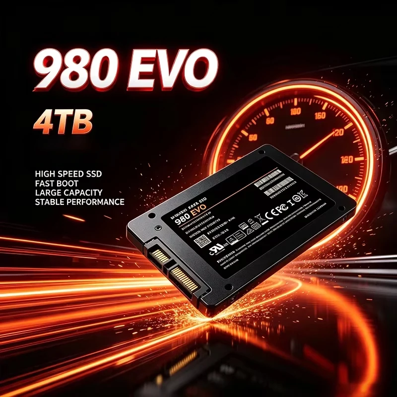 980 EVO 2.5 Inch SATA III High SSD Internal Solid State Drive 4TB High Capacity Storage for Desktop Laptop PC