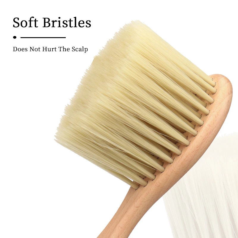 Holz-Nackenstaubbürste mit Weichen Borsten, Geeignet für Haarschnitt und Gesichtsreinigung für Haaraccessoires – Detail 2