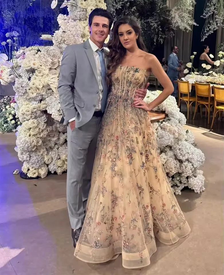 

Великолепные платья по индивидуальному заказу для женщин, вечернее платье, платья для свадебной вечеринки, платье для особых случаев, тканевый халат с цветами и блестками