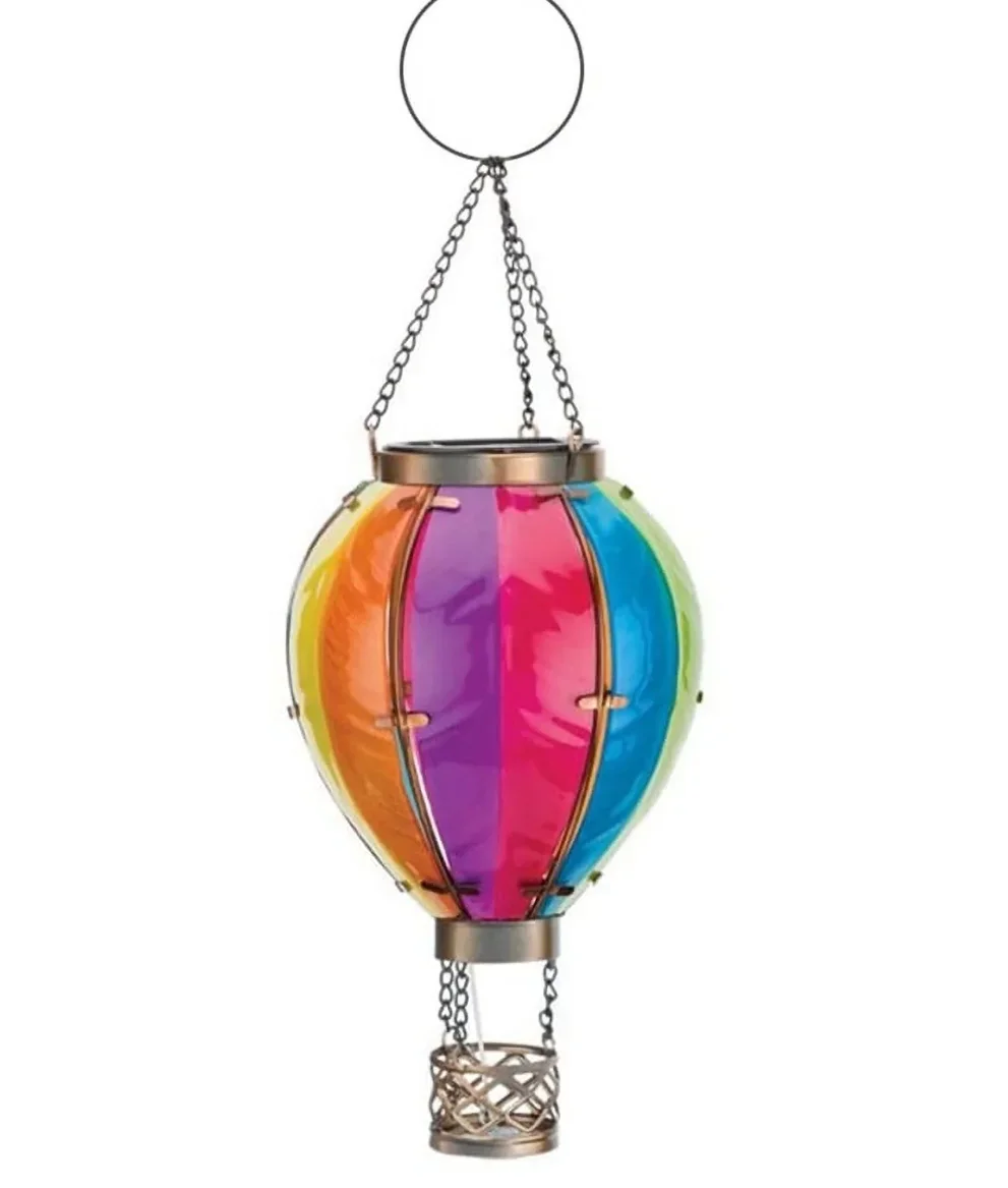 Flickering Flame Light hot air balloon garden decoration hanging lantern solar hot balloon