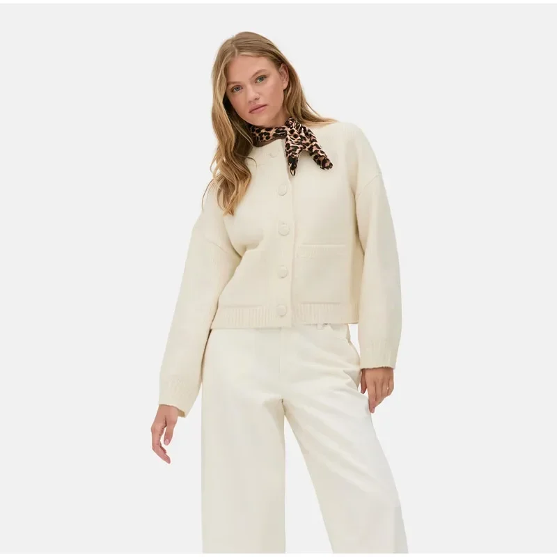Elegant Knit Solid Women Cardigan O Neck Full Sleeve Single Breasted All-match Pocket Lady Jacket 2026 Spring Female Knitwear 30 S800562df804842b8a13f9beb233930d4Q