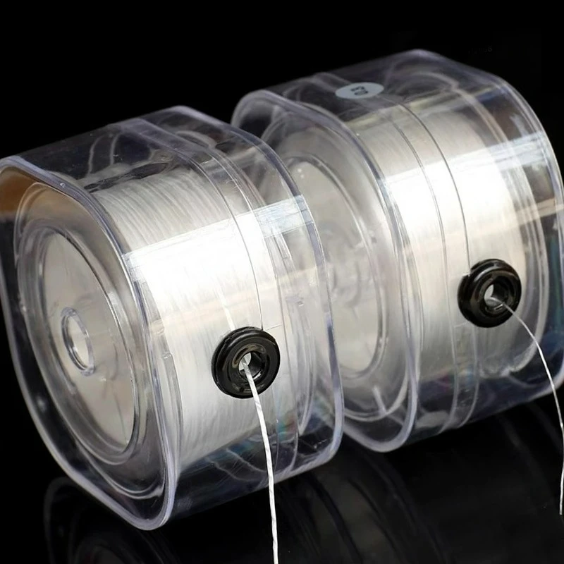 1 rolo 0.8mm cabo de miçangas transparente corda de cristal não elástica para fazer jóias diy linha de pesca pulseira colar artesanato