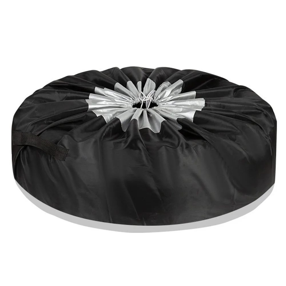 

Car Tire Cover Spare Tire Protector Tire Storage Drawstring Installation Waterproof Exterior 190T Silver Coating