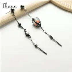 Thaya 18K Gold Plated Vintage Women Earrings Lamp Design Silver Needle Trendy Dangle Earrings Fashion Party Fine Jewelry Gift