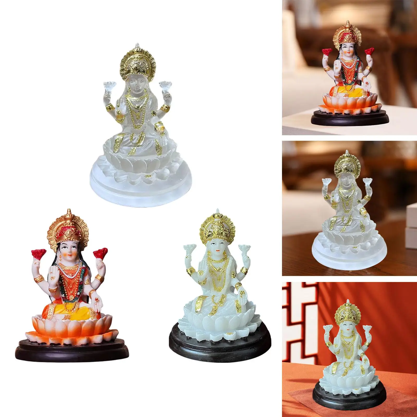 Resin Hindu Figurine Buddha Statue Height 11cm Stylish Elegant Desk Ornament for Garden Yard, Decor Easily Clean view 5