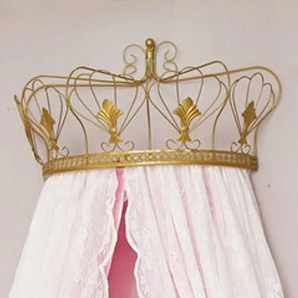 Wrought iron double track bed mantle frame Princess bed head curtain Crown bracket Curtain frame Mosquito net hanger Fabric disp