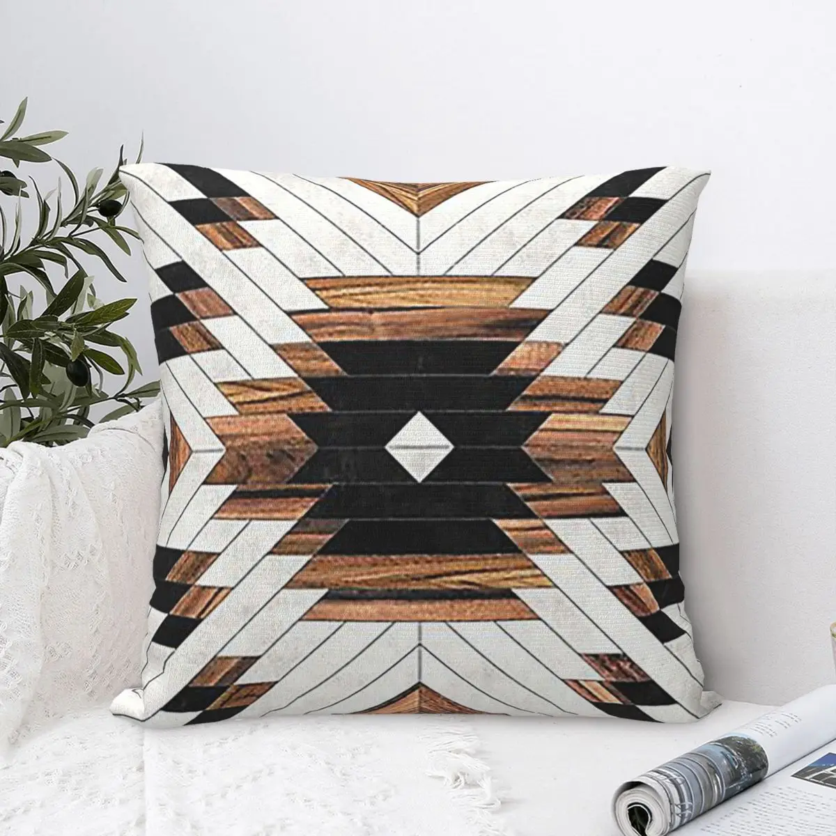 Urban Tribal Pattern No.5 Aztec Concrete And Wood Pillowcase Cushion Comfort Throw Pillow Sofa Decorative Cushions Used