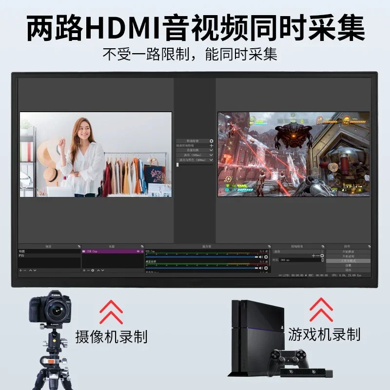 Carte de capture USB bidirectionnelle, deux entrées, deux sorties, position de l'appareil, vidéo simultanée en direct uniquement, image dans l'image, poussée de flux statique