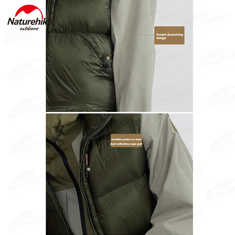 Naturehike Autumn Winter Camping Warm Down Vest Ultralight Goose Down Men Women Sleeveless Jacket Stand Collar Vest M~XXL Size