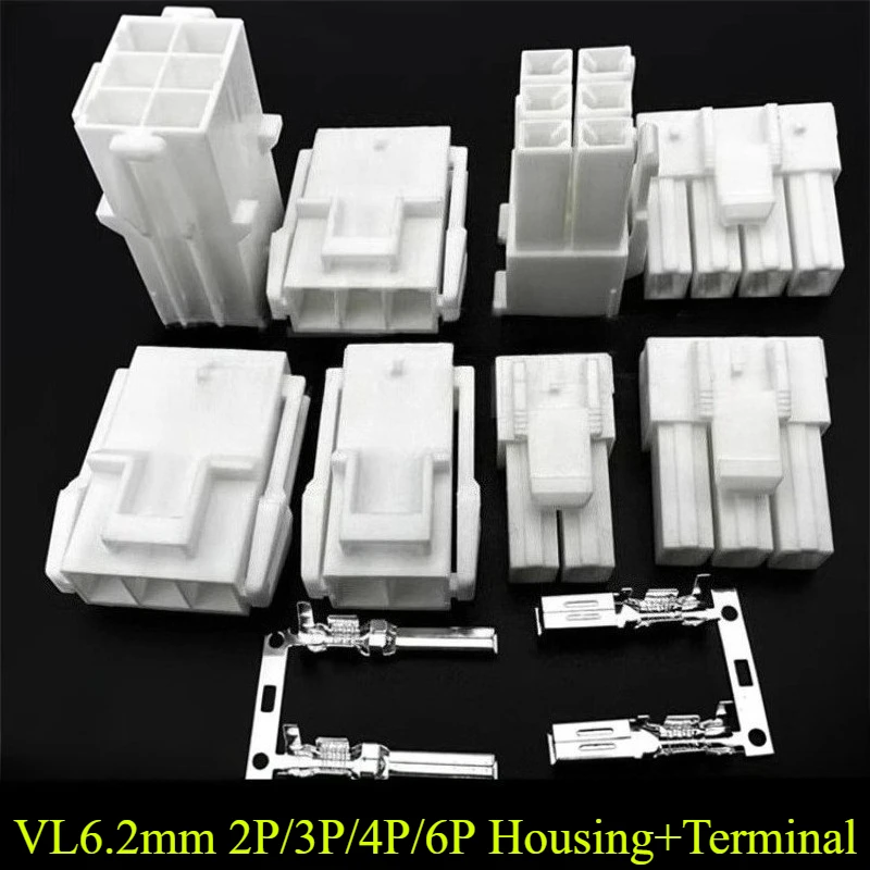 

VL6.2mm Male/Female Housing+Male/Female Terminal connector pitch 6.2mm 2P/3P/4P/6P plugin air docking HX62003 HX62004 2P3R