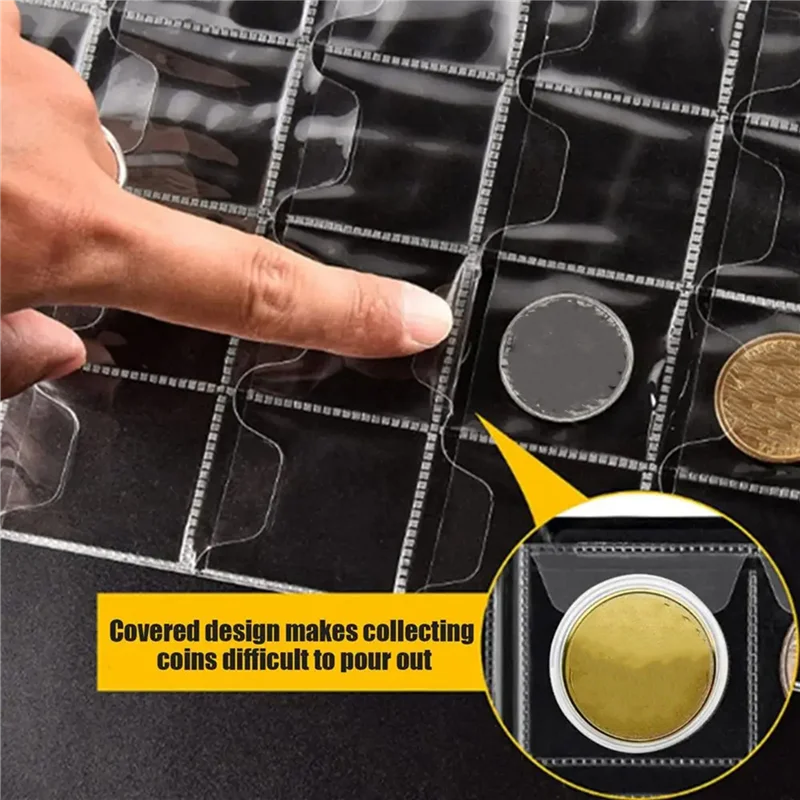 

A04G-2X 300 Pockets Coin Collection Book Coin Collection Holder Album Commemorative Coin Organizer Storage For Badges