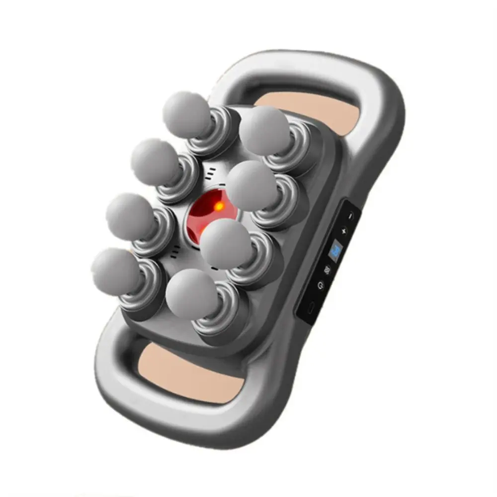 

Высокочастотный вибрационный массажер с 8 головками Многофункциональное использование Ультра-тихая работа Ударный массажер для глубоких тканей Прочный