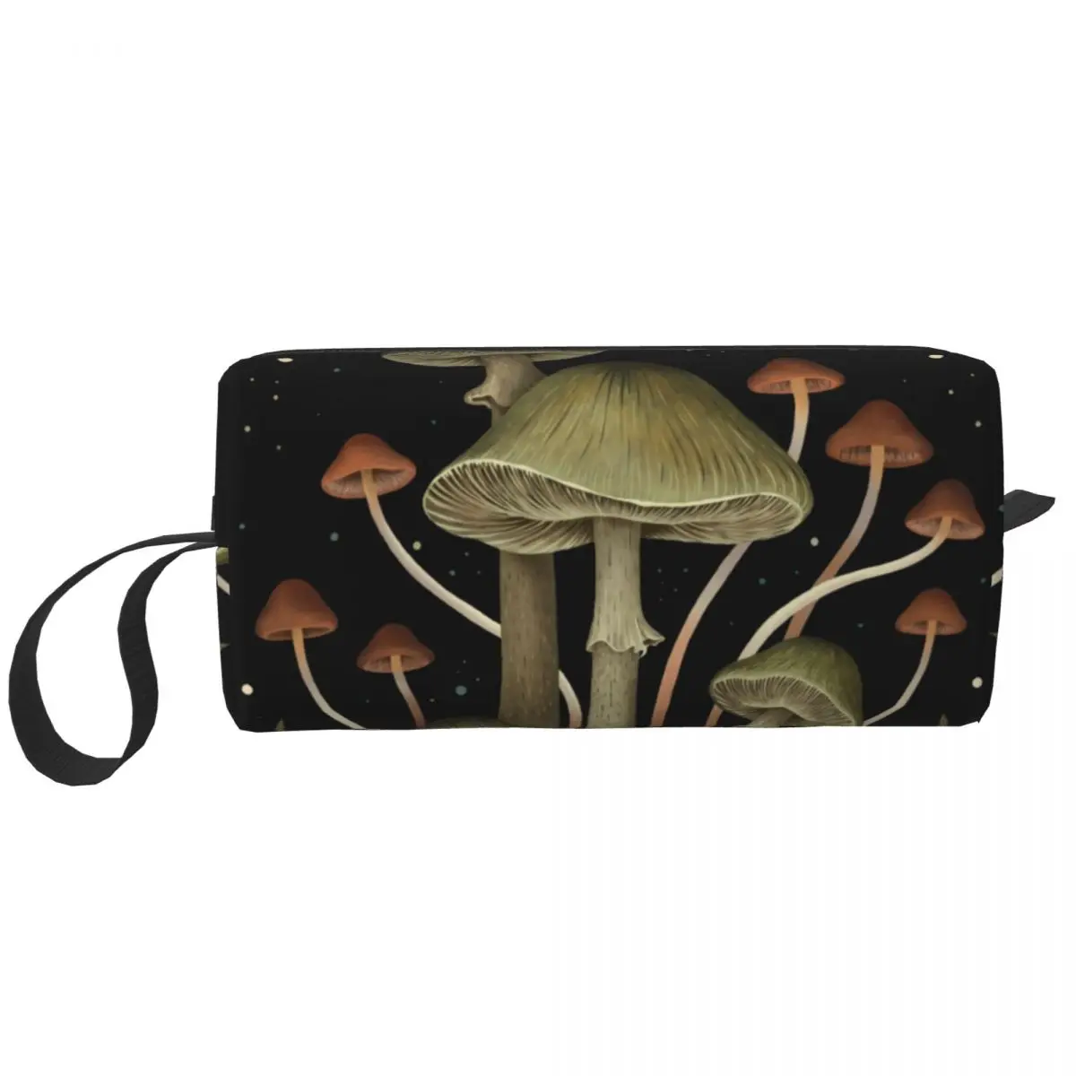 

Custom Mushroom Toiletry Bag Women Death Cap Cosmetic Makeup Organizer Lady Beauty Storage Dopp Kit Case