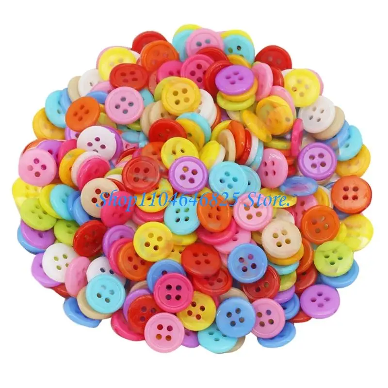 200 Pcs Craft Buttons Colorful Buttons 2/4 Holes Buttons Round Buttons