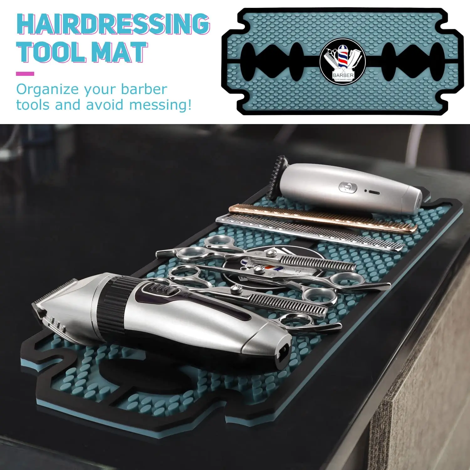 Non-Slip Station Mat Hairdressing Pad Clippers Scissors Trimmers Holder Haircut Tools Storage Anti-skid Barbershop Tool