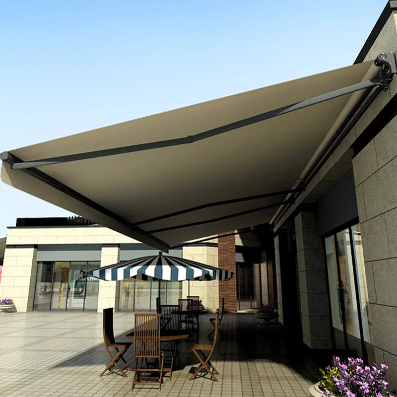 Outdoor terrace 5 meters arm automatic retractable canopy garden parking hood