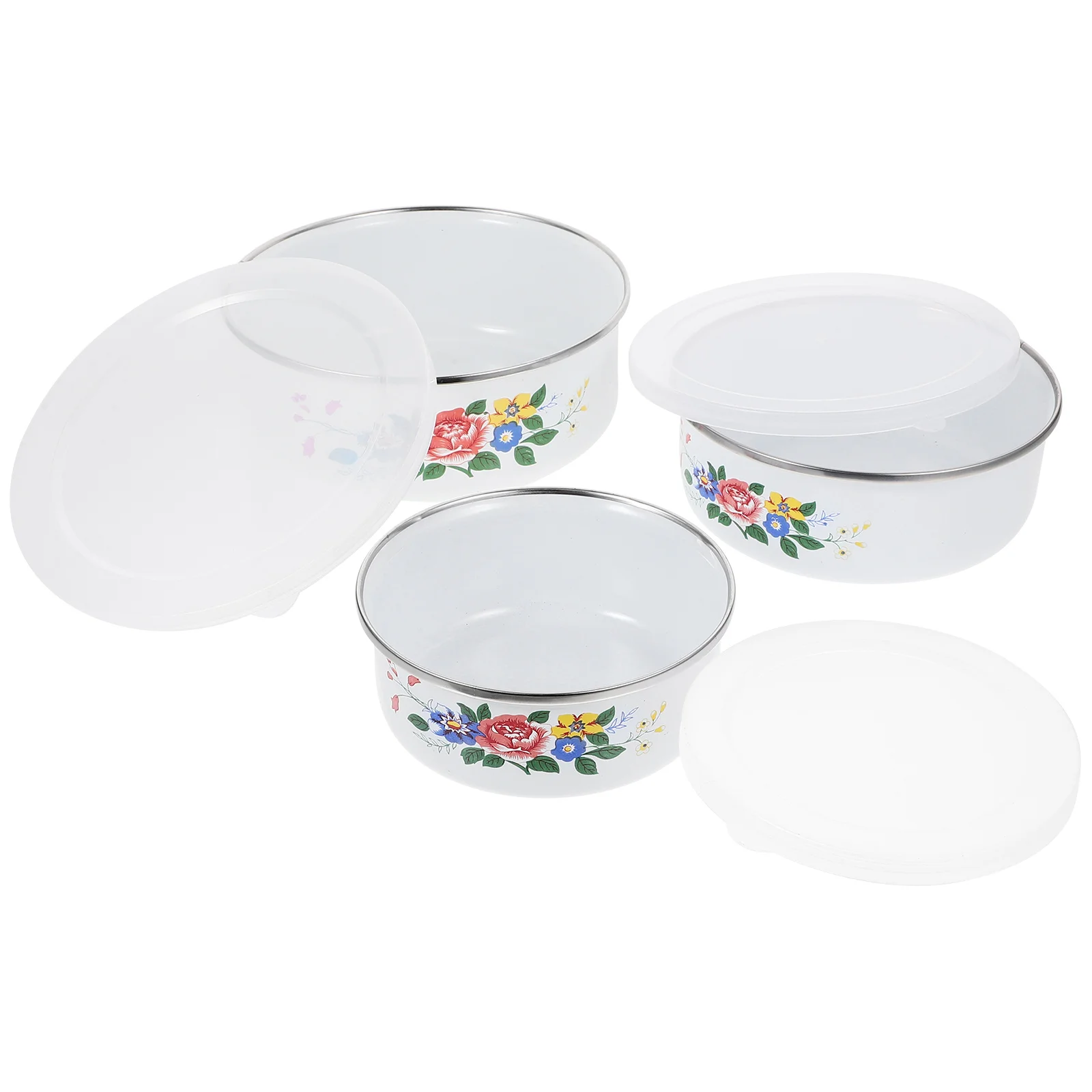 

Chinese Enamel Mixing Bowl Containers with Lids for Storage Bowls "enamel Ceramic Salad