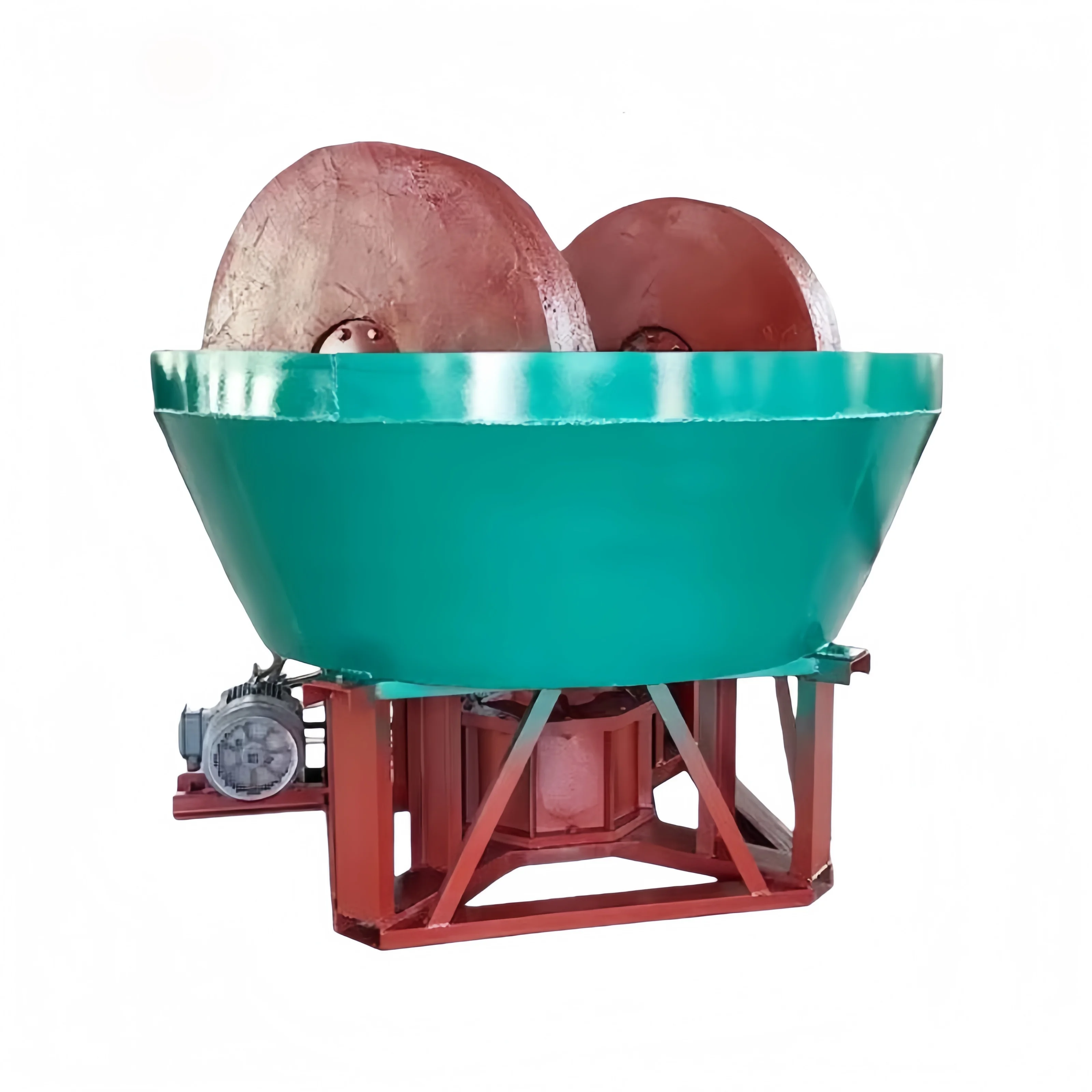 Wet Pan Mill Mobile Small Gold Ore Grinder With AC Motor 2t/h Capacity Blue Best-selling