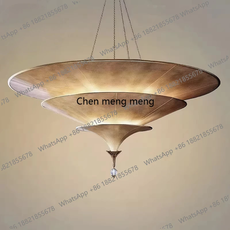 

Wabi Sandy Wind Hotel Lobby Restaurant Box Modeling Light New Chinese Stairwell Chandelier