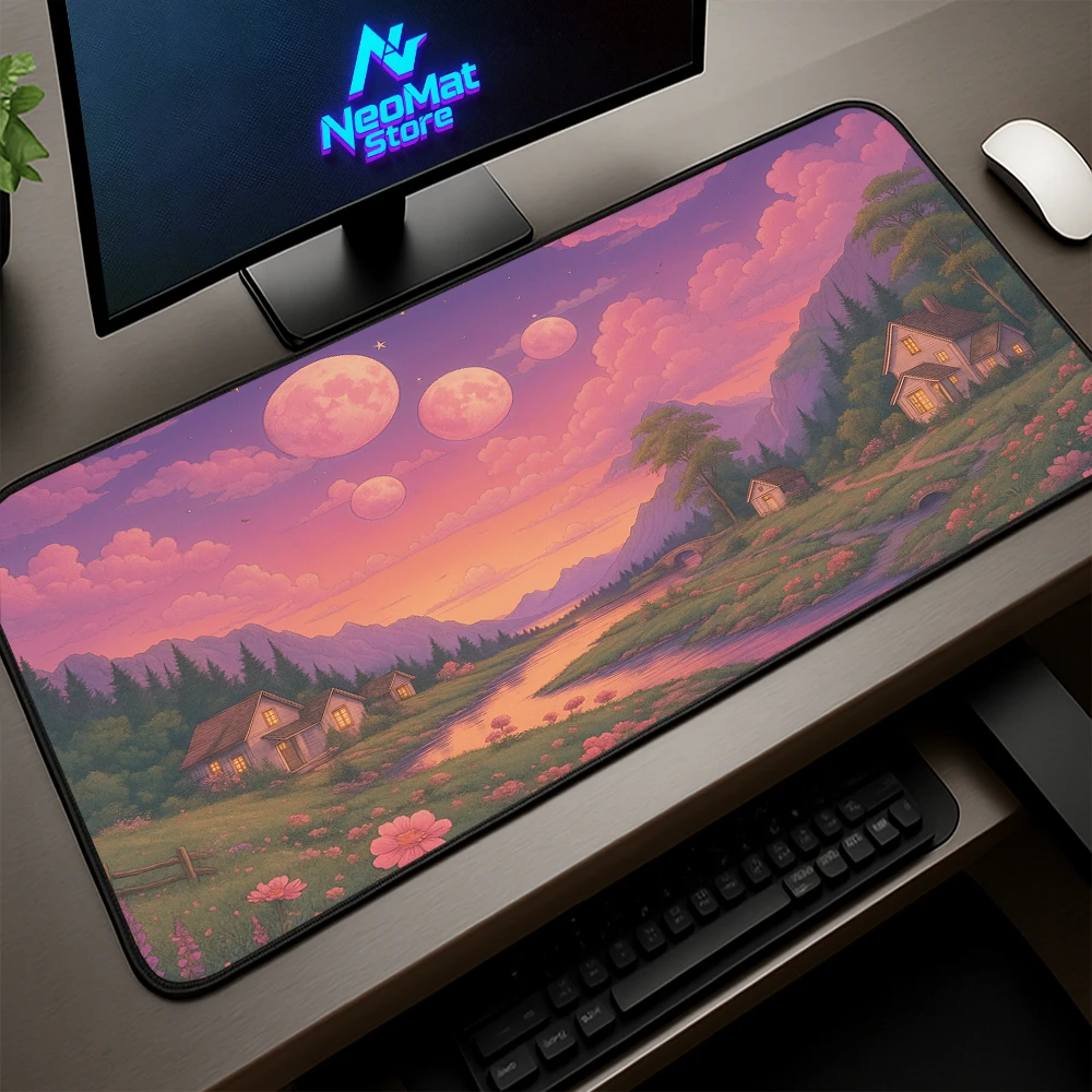 

Large Pink Mouse Pads Office Desk Accessories Aesthetic Desk Mats Computer Carpet Girl Playmat Xl Mousemat 100x50cm Keyboard Mat