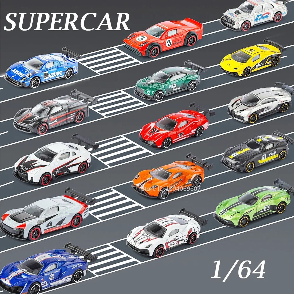 

1:64 масштаб, серия спортивных автомобилей, миниатюрные игрушечные модели, литые под давлением слайд вперед, орнамент, модель суперкары для детей, праздничные подарки
