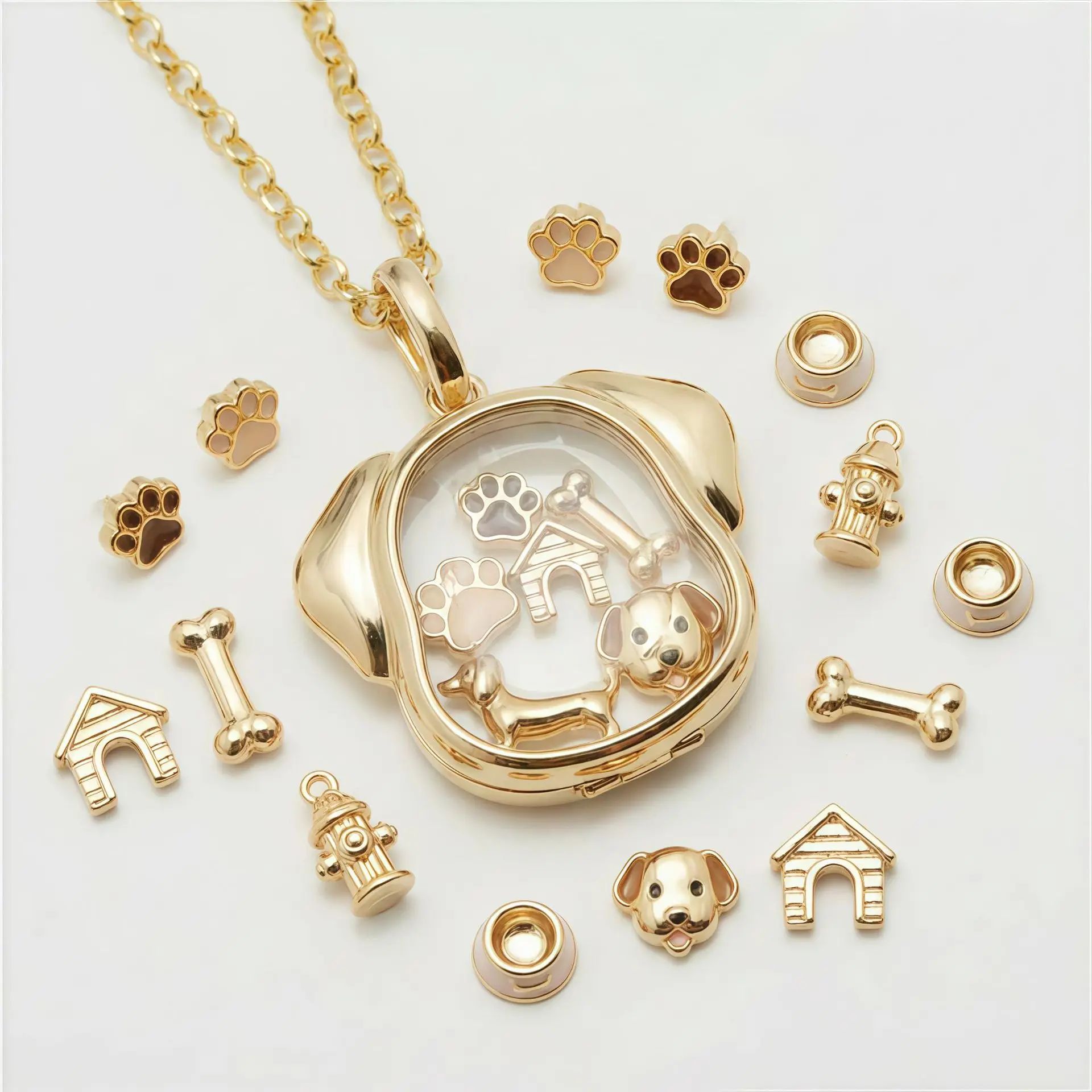 Vergoldete Kupferkette Anhänger DIY Charm-Set Haustier-Gedenk-Halskette Schmuckherstellung Geschenk für Frauen – Detail 6