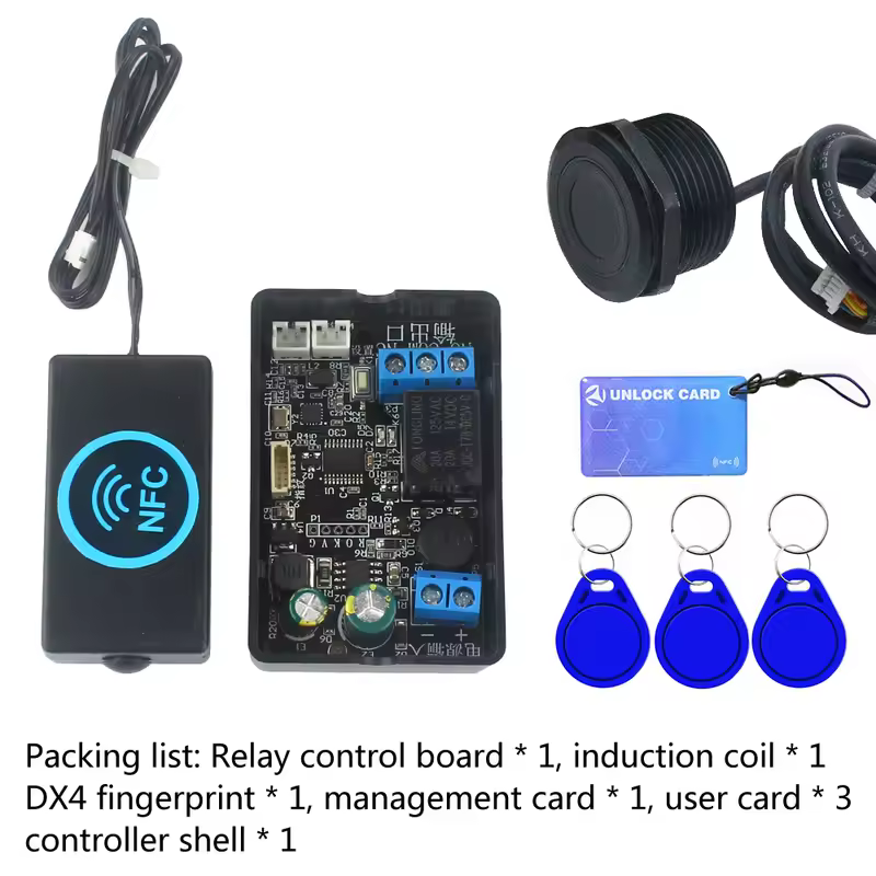 Mobile phone NFC fingerprint relay control module DC10V-120V IC card induction access controller Switch locomotive car unlock - Image 11