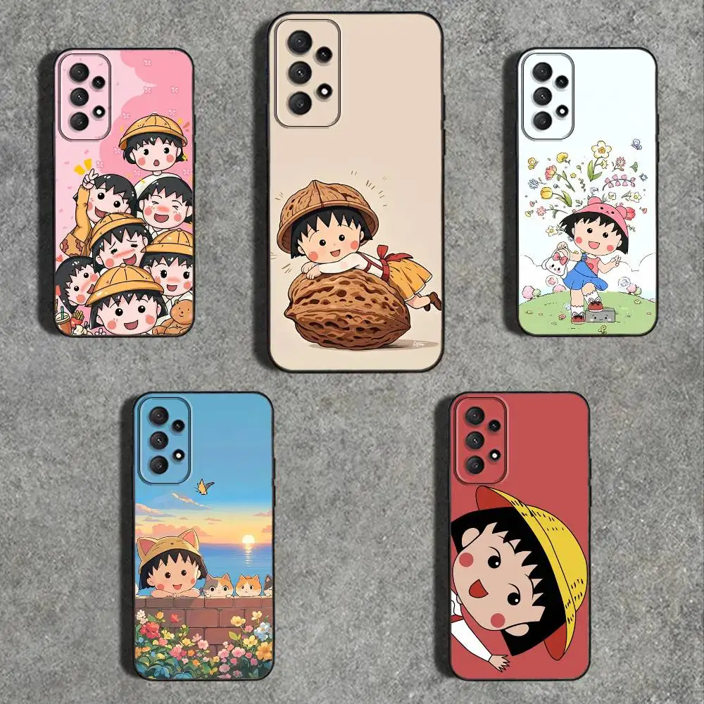 

m-momoko-es s-sakura Phone Case For Samsung Galaxy A73,31,32,72,41,53,52,71,22,5G,Note,J7,8,9 Soft Black Cover