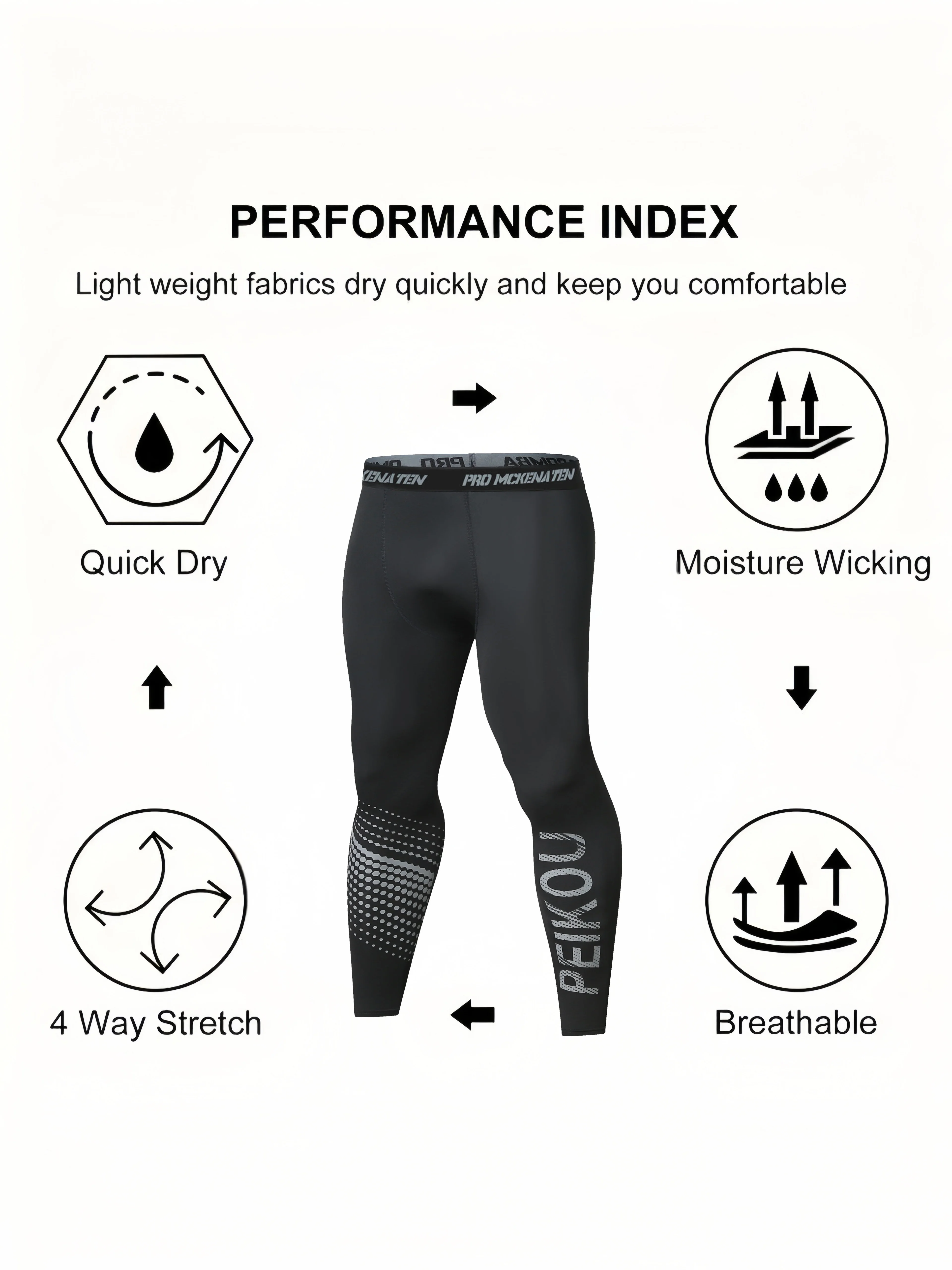 Basketball sports tight pants, men's running training high-elastic breathable quick-drying compressed tight leggings