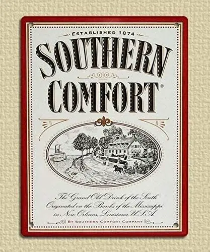 Retro Rustic 8x12 Metal Sign Plaque Vintage Retro Style Southern Comfort Bar Drinks Tin Sign