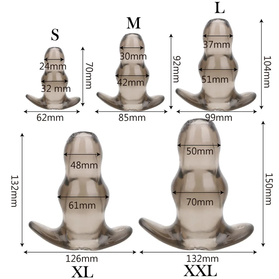 5 ขนาด Hollow Anal Plug Masturbation Prostata นวดเพศของเล่นสําหรับชายหญิงเกย์ Anal Dilator นุ่ม Speculum ผลิตภัณฑ์