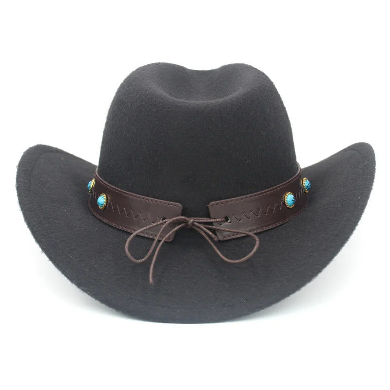 Cappello da Cowboy occidentale da uomo, Fedora, Jazz, tendenza, festa, musica, Festival, cappello da Cowboy