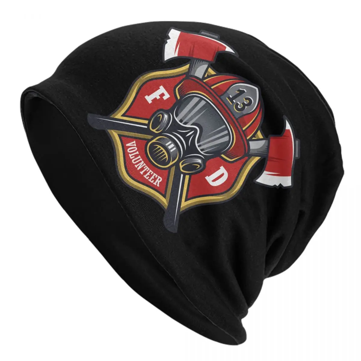 

Custom Firefighter Skull Bonnet Hats Cool Knit Hat For Women Men Autumn Winter Warm Fireman Fire Rescue Skullies Beanies Caps