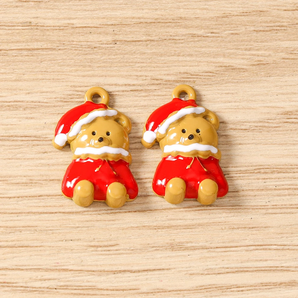Tusember 5 Stück Emaille-Weihnachtsanhänger mit Weihnachtsmann, Schneeflocke und Schneemann für Weihnachtshalsketten, Ohrringe, Armbänder und Bastelarbeiten – Detail 32