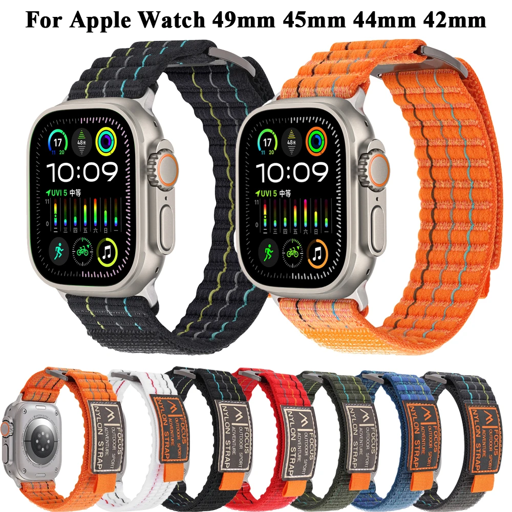 Nylon band für Apple Watch Ultra 2/ Ultra 49mm 45mm 44mm 42mm Sport Armband Ersatz armband für Apple Iwatch 9 8 7 6 Se Gürtel