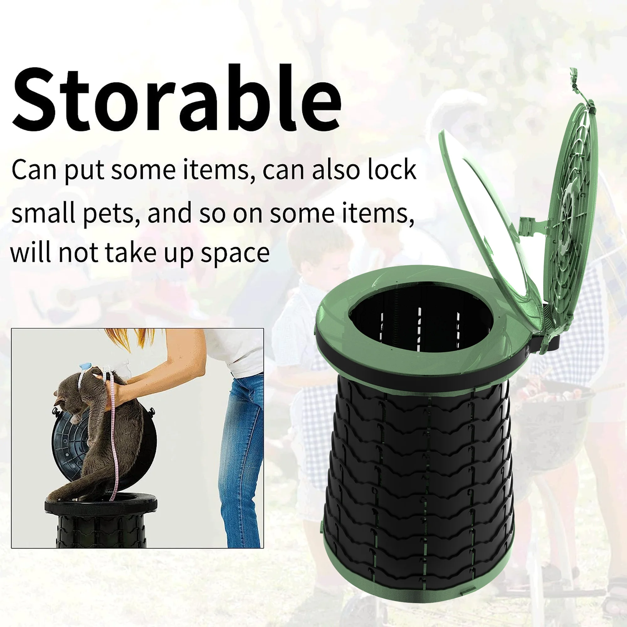 Foldable Bathroom Stool, Outdoor Car Mounted Portable Toilet, Camping Telescopic Toilet image 2