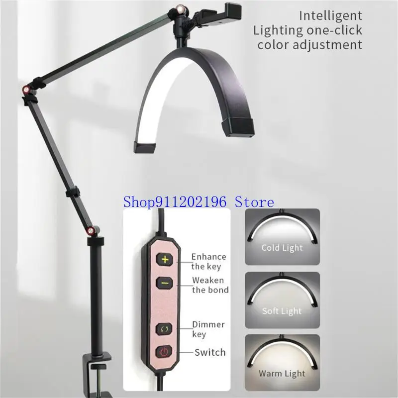 

P82A 16inch LED Half Moon Lash Light Color Temperature Adjustable Floor LED Lamp For Beauty Facials Skincare