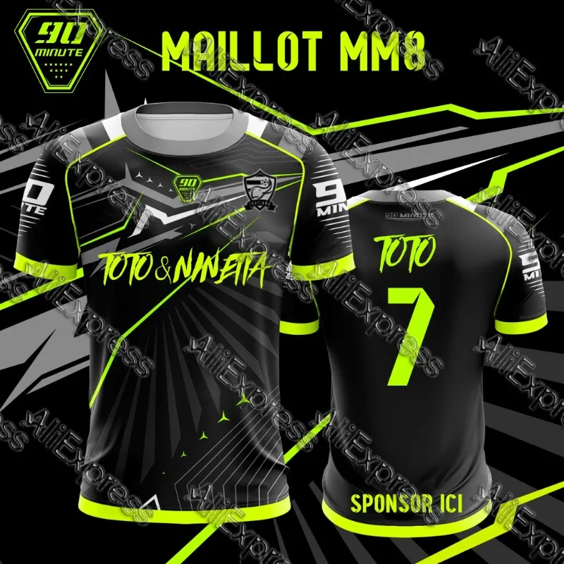 

Лето 2025 г., мужская быстросохнущая футболка унисекс, повседневная, дышащая, удобная, 90 минут Toto и Ninetta Pré, модные футболки Maillot