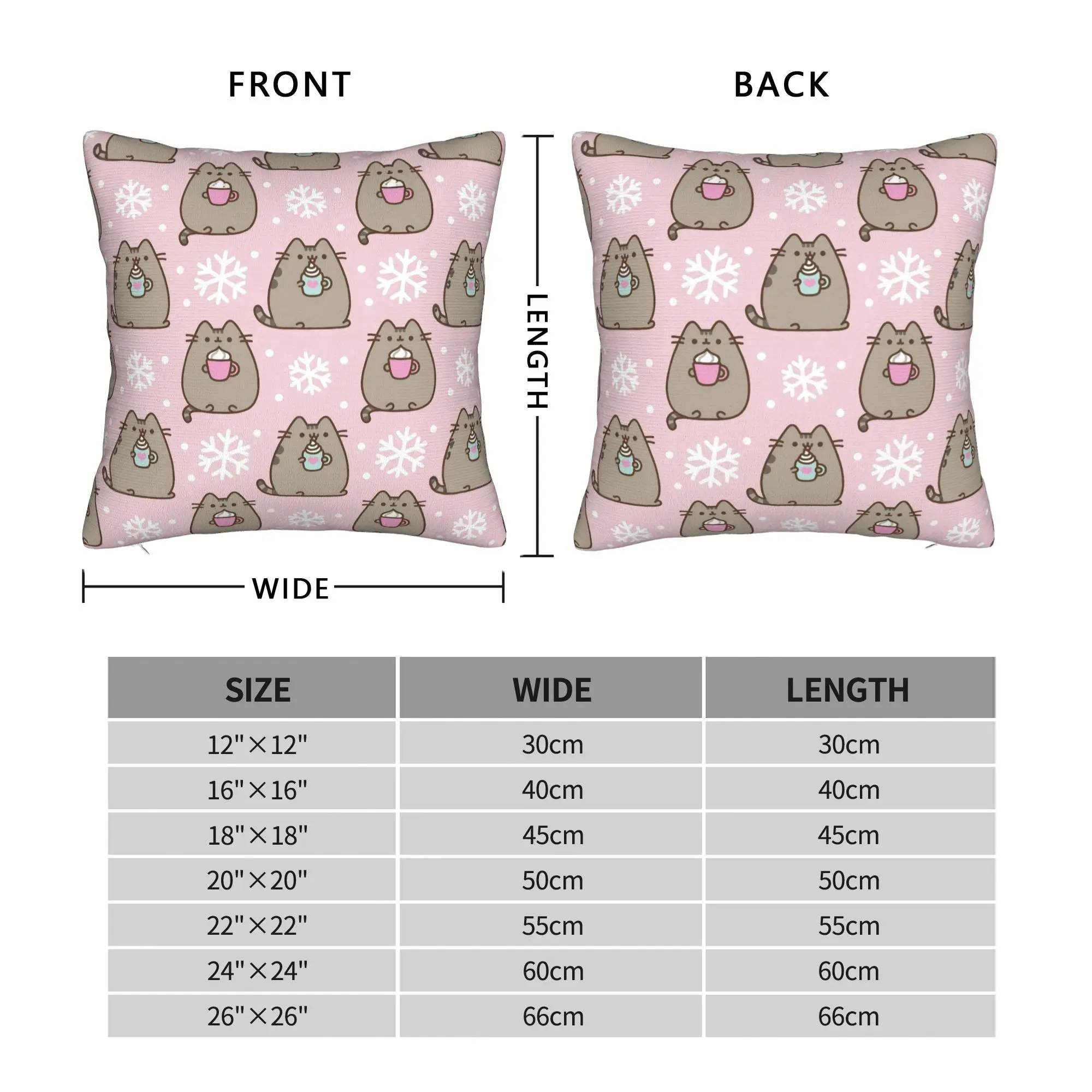 Pink Cats Pillowcase Polyester Cushion Cover Decorative P-Pusheencats Throw Pillow Case Cover Home Square 45X45cm view 3
